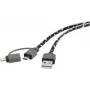 USB cable Renkforce RF4145364 — USB 2.0, USB-A to USB-Micro-B and Apple Lightning connectors