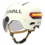 Protective helmet Livall L23 white 58–62 cm with integrated LED lights and SOS feature, with protective visor