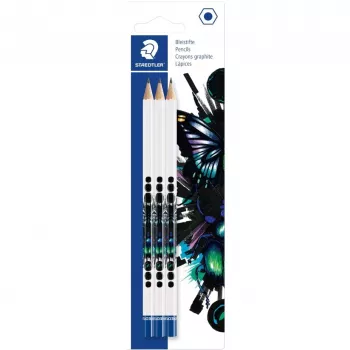 Pencil Staedtler HB 3-pack, model 130HBBK3E1 — HB hardness, 3-piece set