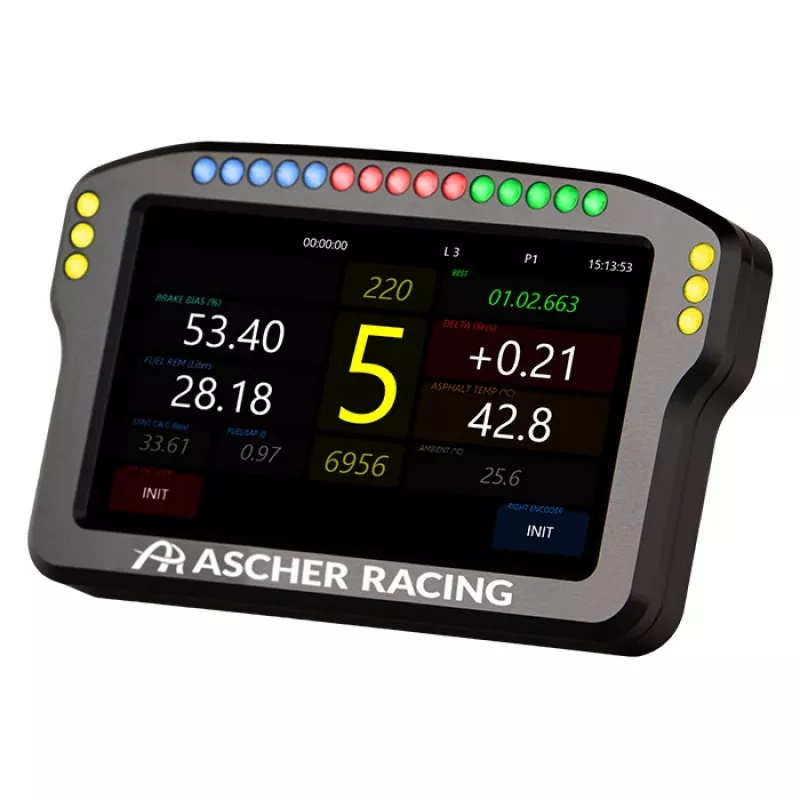 Steering wheel dashboard panel Ascher Racing 5 inch model 76080029 for sim racing displays