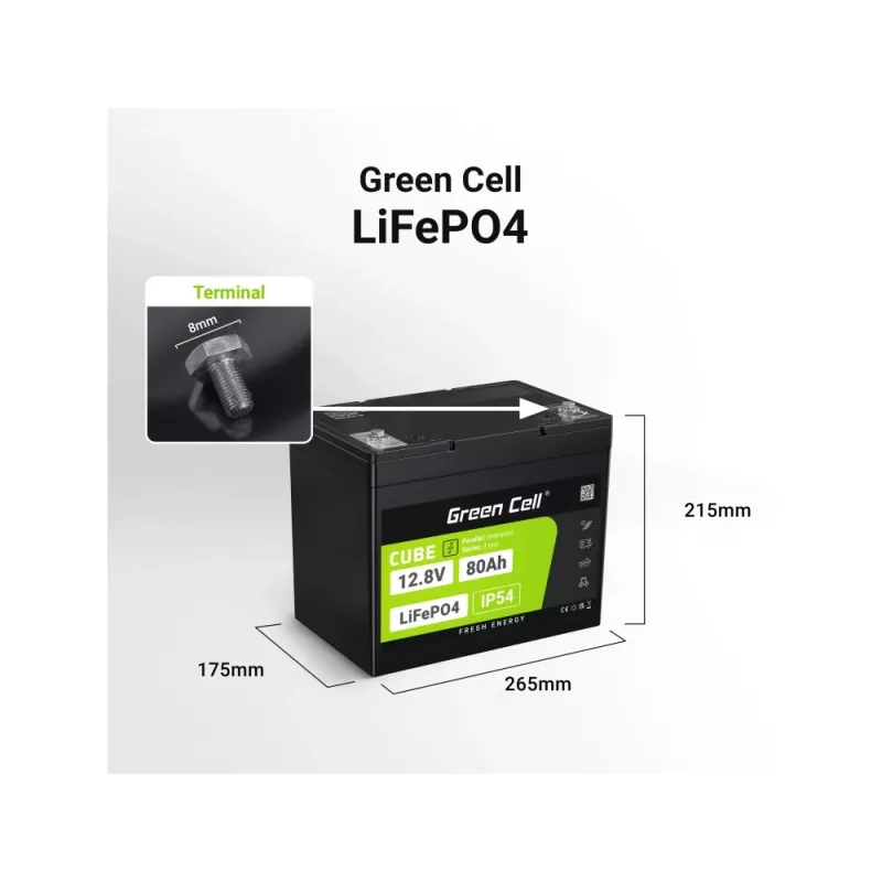 Green Cell LFPGC12V80AH UPS battery Lithium Iron Phosphate (LiFePO4) 12.8 V