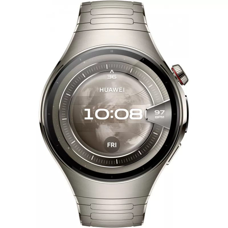 Smartwatch HUAWEI WATCH 5, 1.5 inch AMOLED, 466×466, 46mm titanium case, Wi‑Fi, GPS, Silver