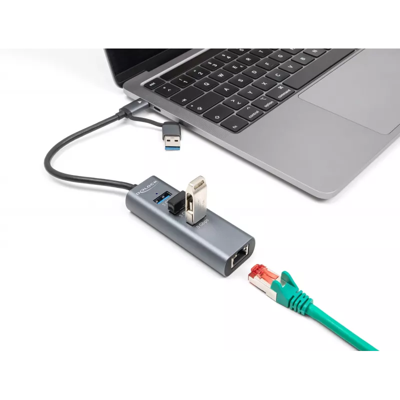 DeLOCK 64282 laptop-dockingstation & portreplikator Wired USB 3.2 Gen 1 (3.1 Gen 1) Type-C Grey (64282)