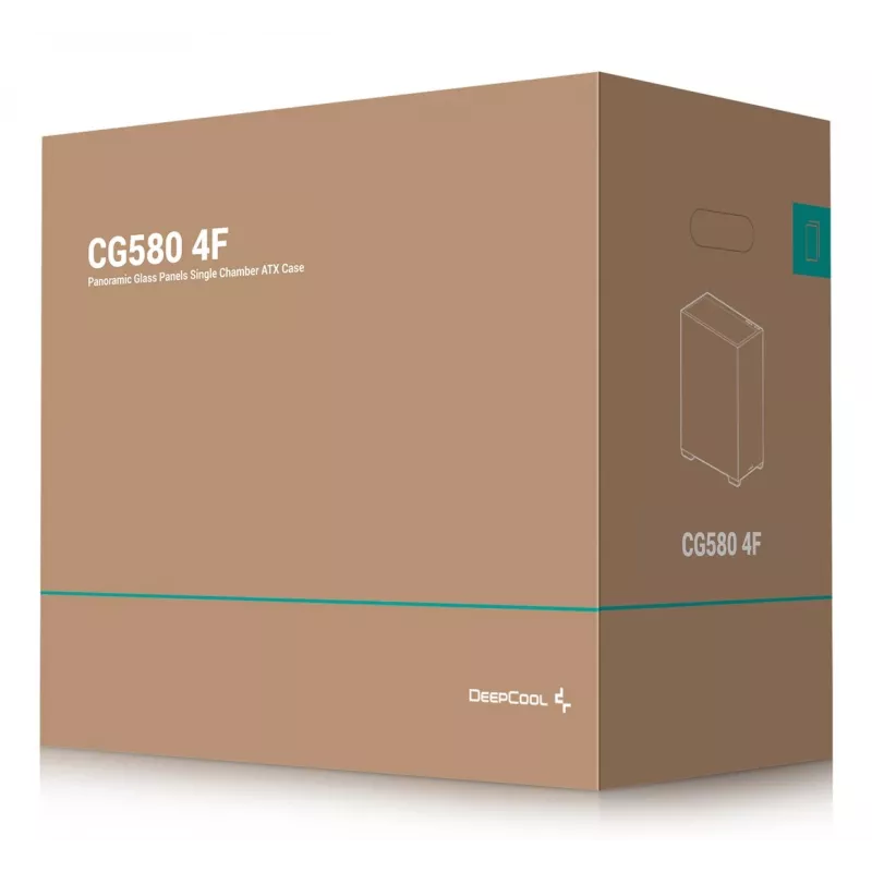 PC case DeepCool CG580 4F Midi Tower — ATX/ITX/MicroATX, tempered glass, 3×120mm+1×120mm fans, 2×3.5 inch & 2×2.5 inch, USB-A×2 USB-C×1, black