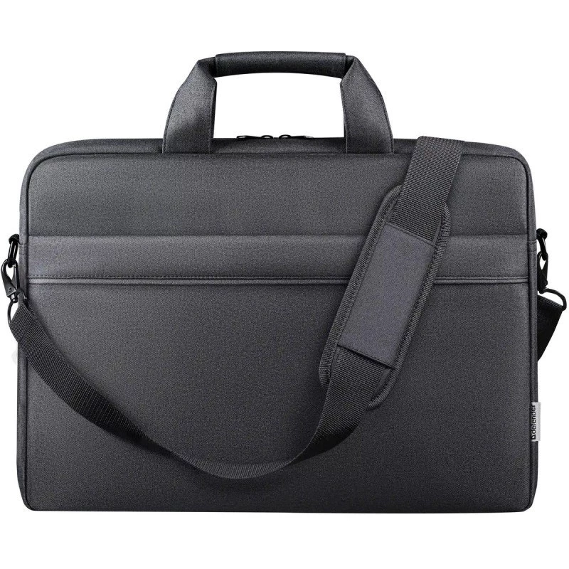 Laptop bag DEFENDER FIRM 26123 for 15.6 inch laptops, polyurethane, black, toploader, removable shoulder strap