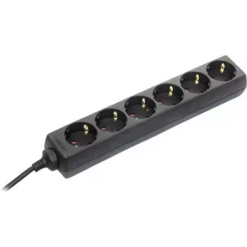 Power strip AS Schwabe 11612 with surge protection, black