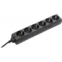 Power strip AS Schwabe 11612 with surge protection, black