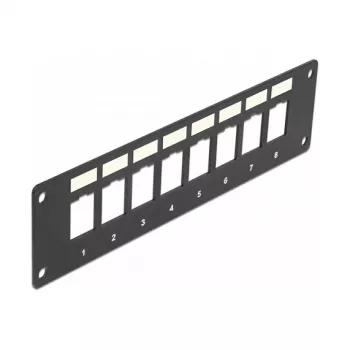 Patch panel DELOCK 86597 — metal, black, 50 mm x 1.6 mm x 185 mm