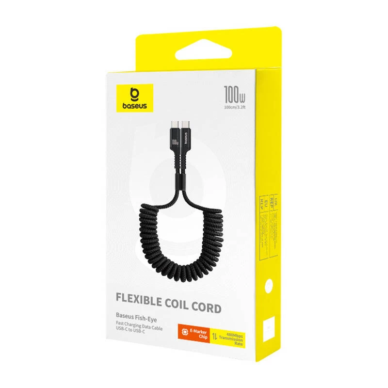 Baseus Fish-Eye USB C to USB C fast charging cable 1 m 100 W Black