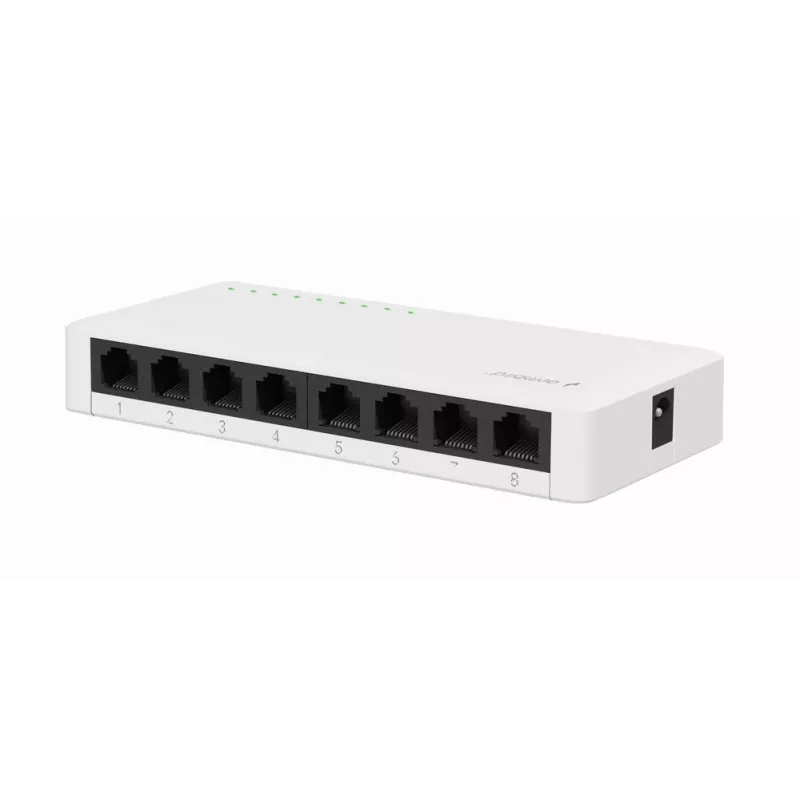 Unmanaged Switch GEMBIRD NSW-G8-01 — 8× Gigabit Ethernet (10/100/1000), White, DC 5V