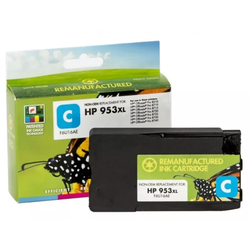 Compatible Static Control HP 953XL (F6U16AE) Ink Cartridge, Cyan (New chip)