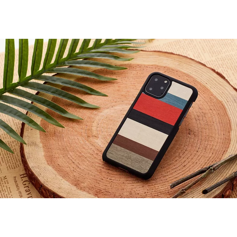 Smartphone case man and wood for iPhone 11 Pro Max — Corallina Black protective cover