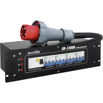 Power distributor EUROLITE SB-1200B 1200W 16A mains power strip with built-in protection