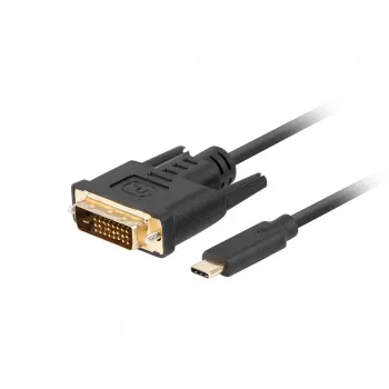 Video cable adapter LANBERG CA-CMDV-10CU-0030-BK, USB Type-C to DVI-D, 3 m, black