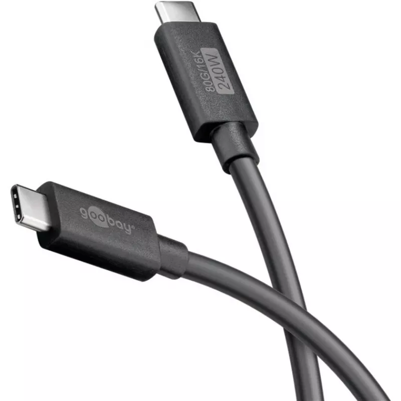 USB-C cable WENTRONIC USB4 Gen4 1.2m — supports 16k@60Hz and 4K@120Hz