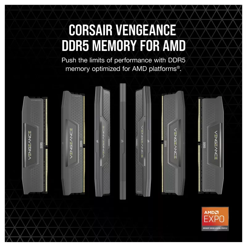 VENGEANCE DDR5 6000MT/s 16GB - Grey DIMM / 1x16GB / DDR5 / 1.35V / Intel XMP and AMD EXPO