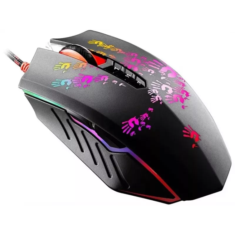 Gaming mouse A4Tech BLOODY A60 — optical, ambidextrous, 6200 DPI, USB Type-A, 8 buttons, black