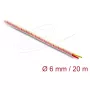 Cable sleeve DELOCK 19013, transparent PET braided tube, 4 mm inner diameter, 6 mm outer diameter, 20 m length