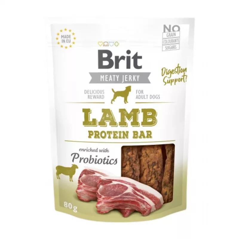 Dog treat Brit Jerky Lamb Protein bar 200 g — chewable, 30% protein, 26% fat, gluten- and sugar-free