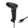 Handheld barcode reader QOLTEC 50866 — 1D laser scanner, USB wired, 600 mm range, black, 161.5×88×77 mm