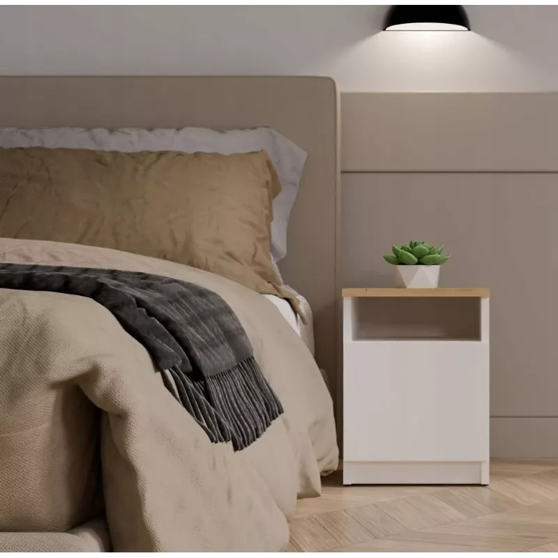 GALAX 30/1D WHITE/ARTISAN BEDSIDE TABLE