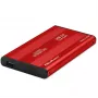 HDD/SSD enclosure QOLTEC 51860 for 2.5 inch SATA III drives, USB Type-A, 5 Gbit/s, aluminium, red