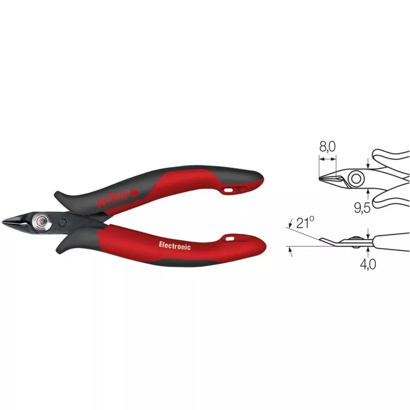 Side Cutter Wiha 27388 128 mm — diagonal cutting pliers, hardened cutting edges, insulated grips