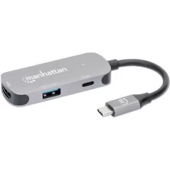 Manhattan 130707 Notebook-docking station & port replicator Wired USB 3.2 Gen 1 (3.1 Gen 1) Type-C Aluminium (130707)