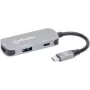 Manhattan 130707 Notebook-docking station & port replicator Wired USB 3.2 Gen 1 (3.1 Gen 1) Type-C Aluminium (130707)