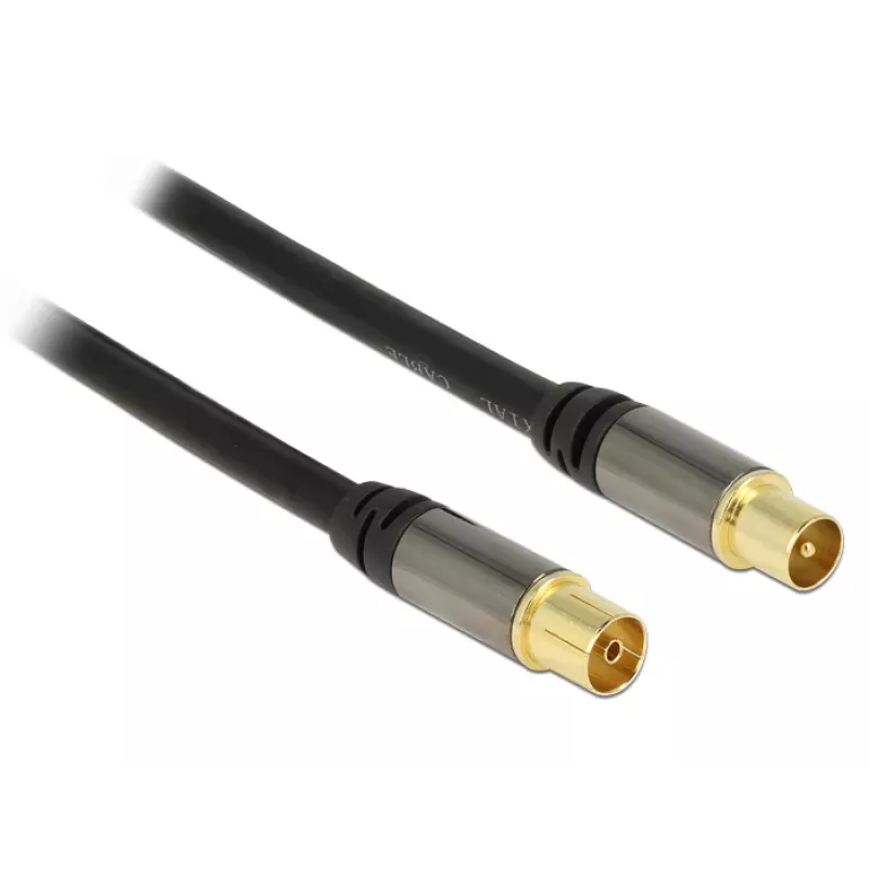 Coaxial Cable RG-6/U DeLOCK 88922 1 m IEC Black