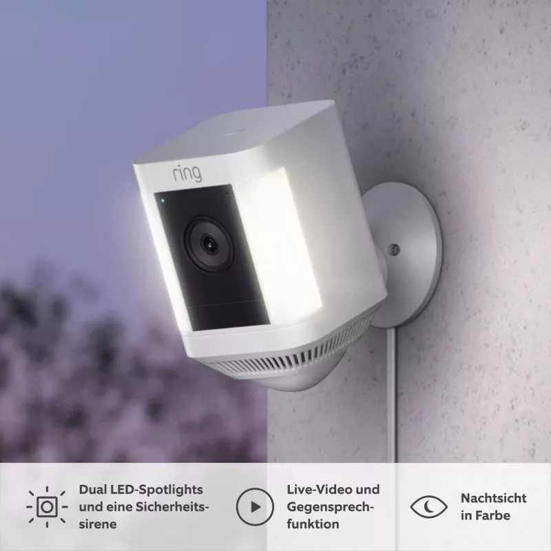 Ring Spotlight Cam Plus Plug-In Network Surveillance Camera Outdoor
