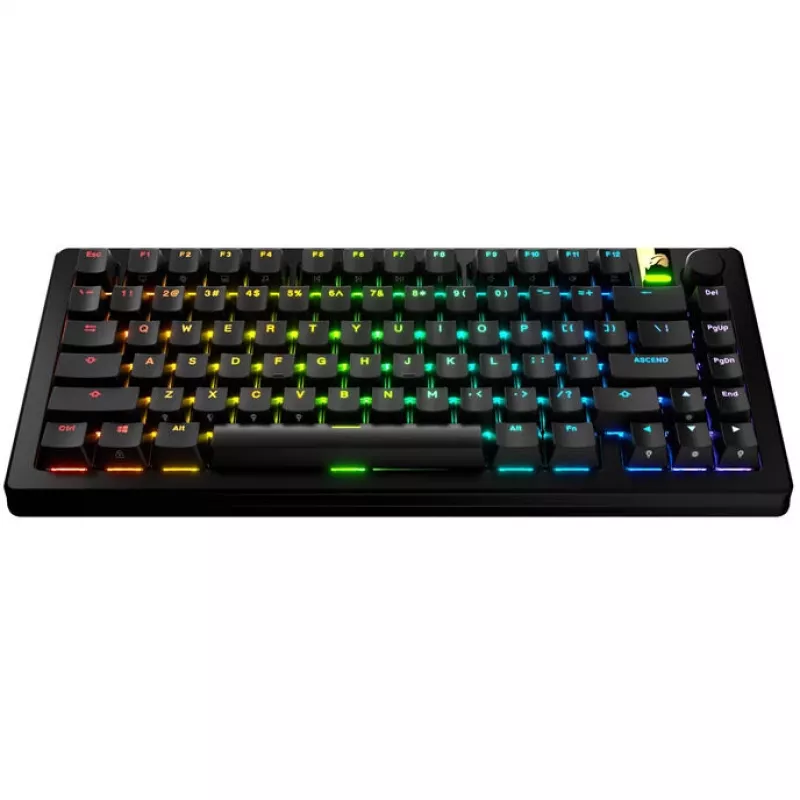 GLORIOUS GPBT Backlit Keycaps — ANSI layout, PBT material, black