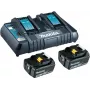 Makita - Battery Charger + Battery 2 x - Li-Ion - 5 Ah - 2 x Battery Charging (199482-2)