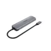 USB hub Unitek P5+ — 5 ports (4 × USB 3.2 Gen 2 Type-A), USB 3.2 Gen 1 host, 5 Gbit/s, 10 W PD, aluminium, grey