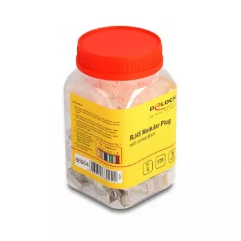 DeLOCK RJ45 Modular Plug Cat.6 with curved latch and bend protection 50 pcs