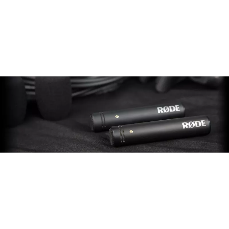 Studio condenser microphone RØDE M5 — wired, 20–20000 Hz, 200 Ω, -34 dB, 20×100 mm, black