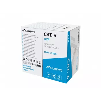 Networking cable Lanberg LCU6-11CU-0100-S U/UTP Cat6 100 m Grey