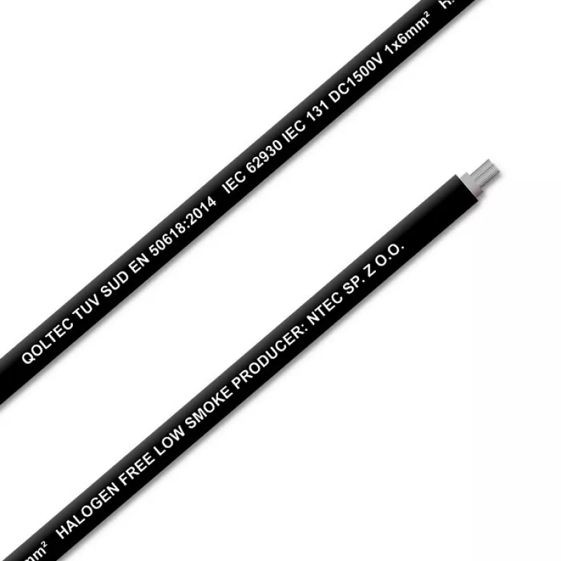 Qoltec 53853 Photovoltaic solar cable | 6mm² | 100m | black