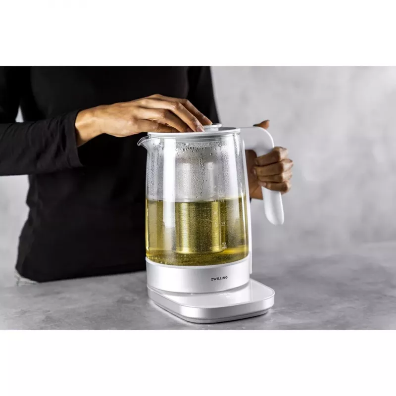 Electric kettle ZWILLING 1.7 L 1850 W, glass housing, white