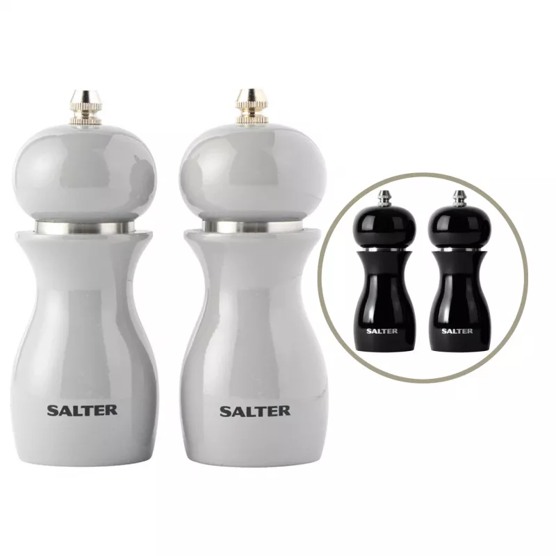 Salt and Pepper Mills Salter 7613 BKXRA – electric spice mills, gloss black finish