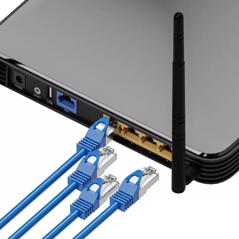 Network Cable Extralink LAN Patchcord Kat.6A RJ-45 Cat6a 5m Blue