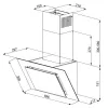 Vertical Eco Duo Glass Wall-mounted chimney hood Black