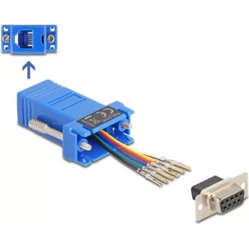 DeLOCK D-Sub 9 pin female to RJ12 female Assembly Kit blue