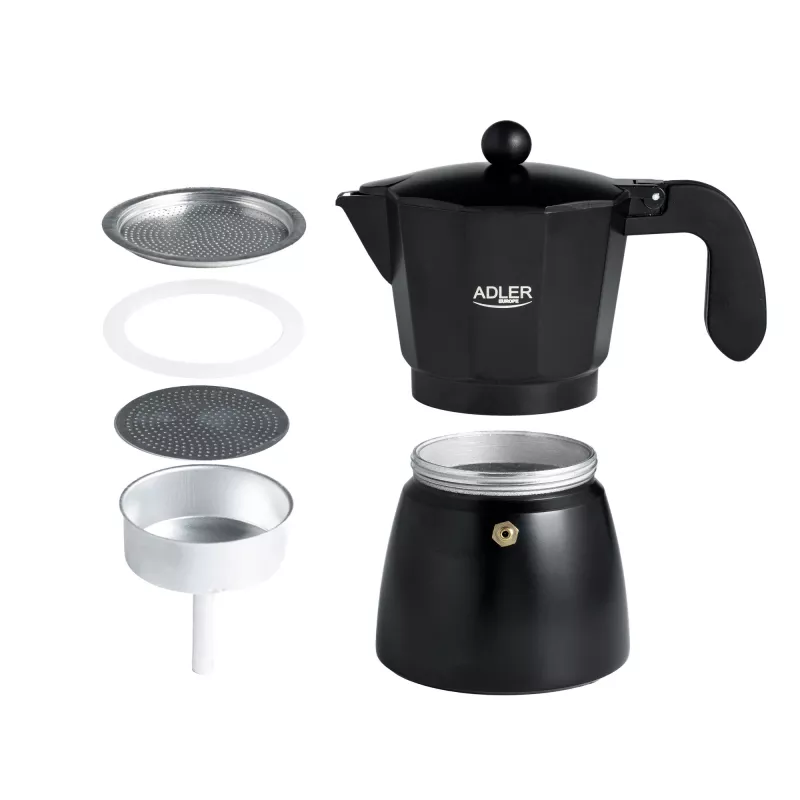 Espresso coffee maker Adler AD 4421 — 15 bar pump, black housing