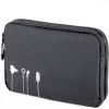 Compact tech pouch TROIKA BBL64/BK — durable black accessory pouch for cables and small gadgets