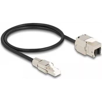DeLOCK Cable RJ45 plug field assembly to Keystone Module RJ45 jack Cat.6A 50 cm