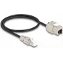 DeLOCK Cable RJ45 plug field assembly to Keystone Module RJ45 jack Cat.6A 50 cm