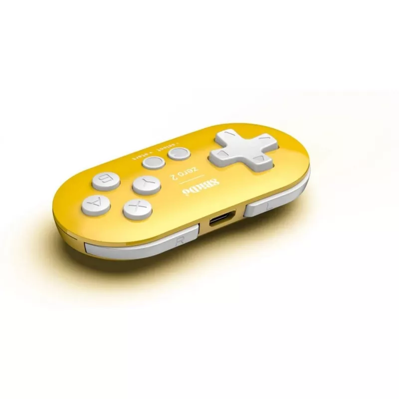 Wireless Game Controller 8BitDo Zero 2 Yellow — Bluetooth, Compact Pocket Size, RET00221