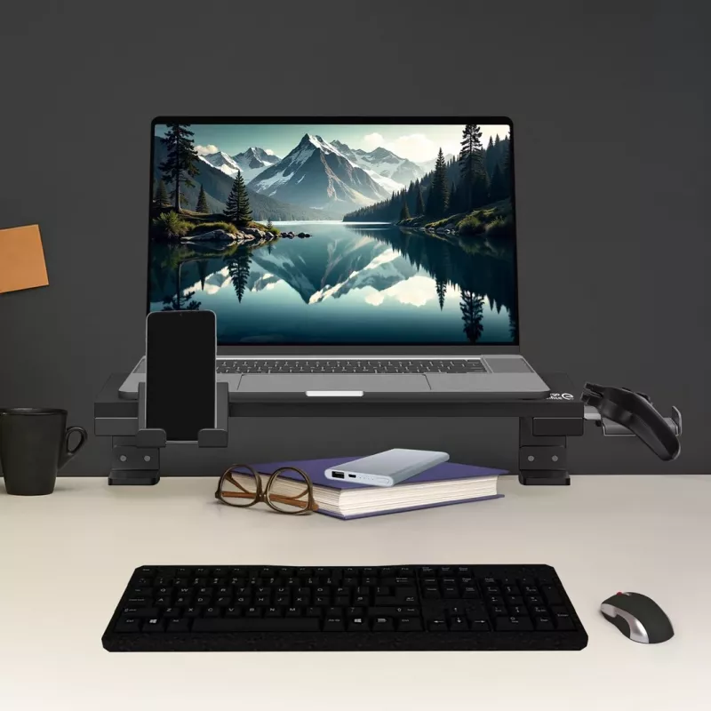 Ergo Office laptop / monitor stand, max. load 20kg, for diag. 13-32, black, ER-303 B