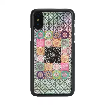 Smartphone case iKins for iPhone XS / XS S — Flower Garden design, black